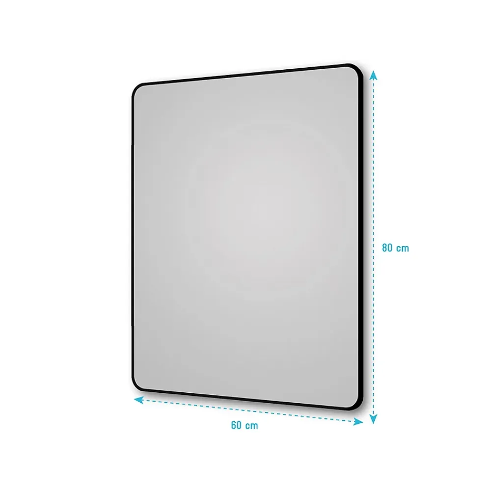 Aurlane Miroir salle de bain rectangle 60x80cm - encadrement en aluminium - HOB 60