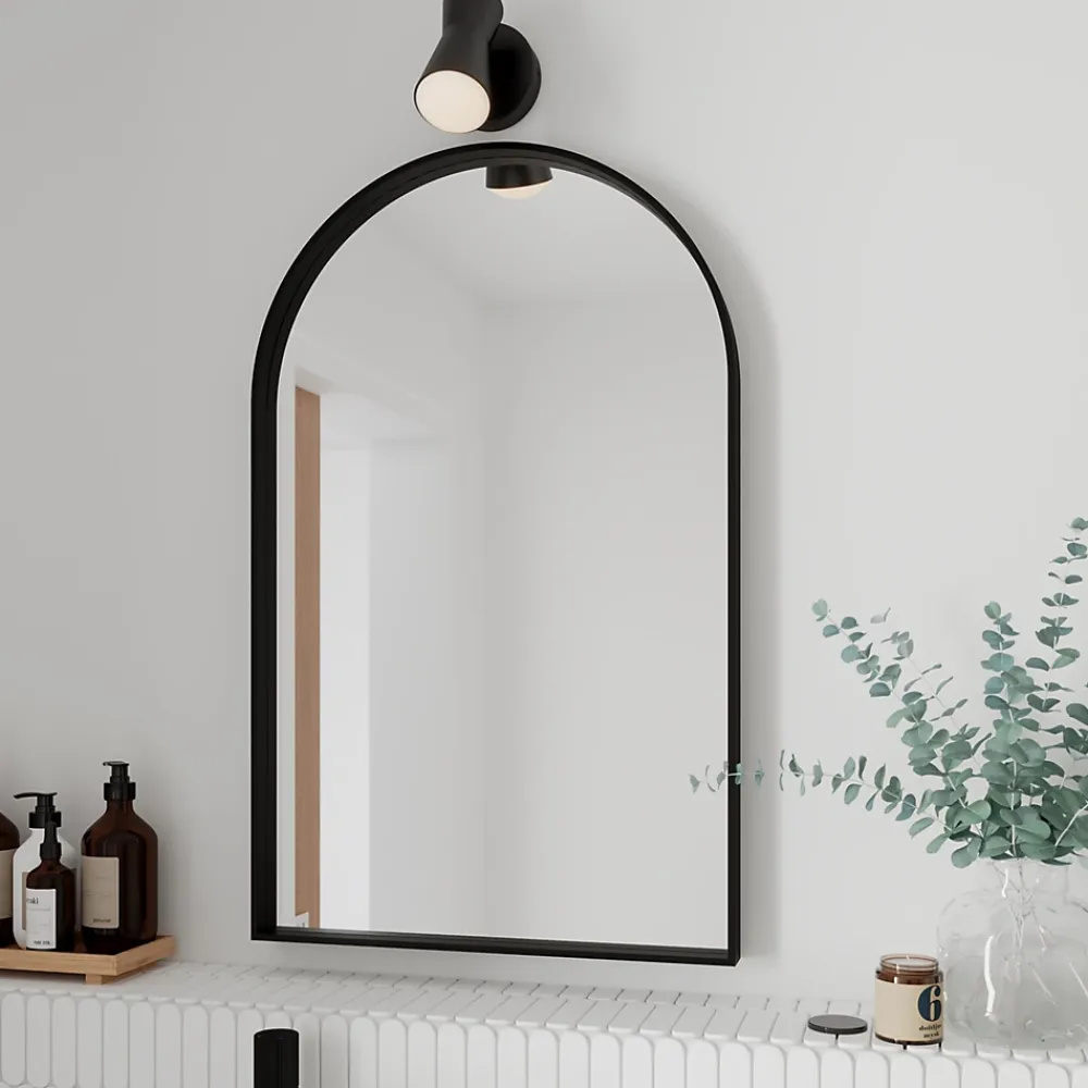 GoodHome Miroir salle de bains arche 50x80 cm, noir, Tisa