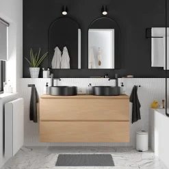 GoodHome Miroir salle de bains arche 50x80 cm, noir, Tisa