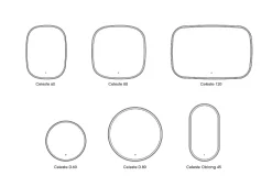 MPGlass Miroir salle de bains éclairant à LED cadre doré carré l.80 x H.80 x P.4 cm, anti-buée, Céleste