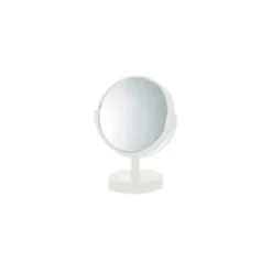 Levasseur Miroir salle de bains grossissant, rond, à poser, en métal blanc