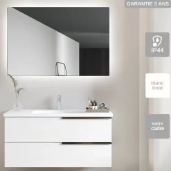 Ledimex Miroir Salle de Bains Lumineux SUECIA avec Eclairage Rétro-Eclairé 120x80