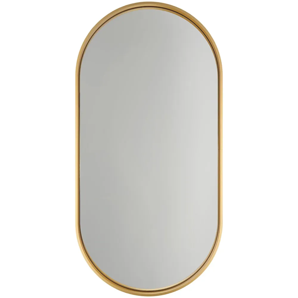 Miroir Simple|GoodHome Miroir salle de bains oblong 40x80 cm Tisa doré