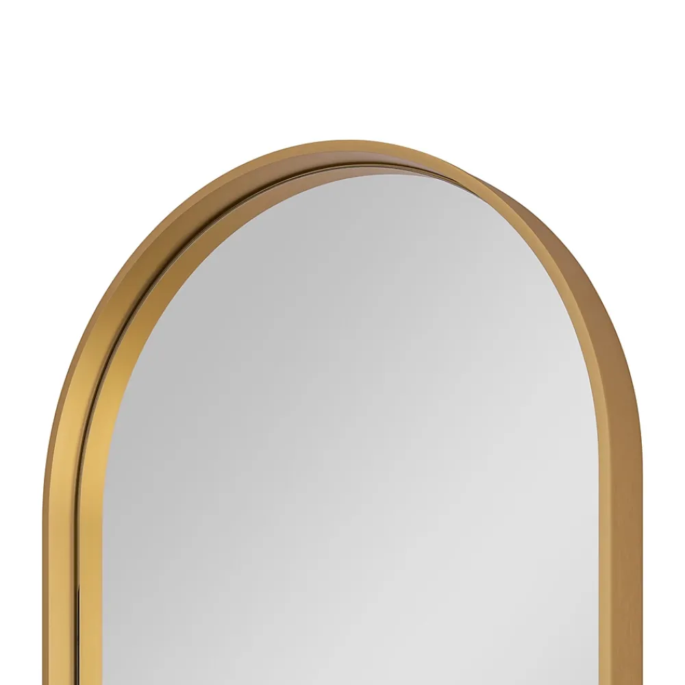 Miroir Simple|GoodHome Miroir salle de bains oblong 40x80 cm Tisa doré