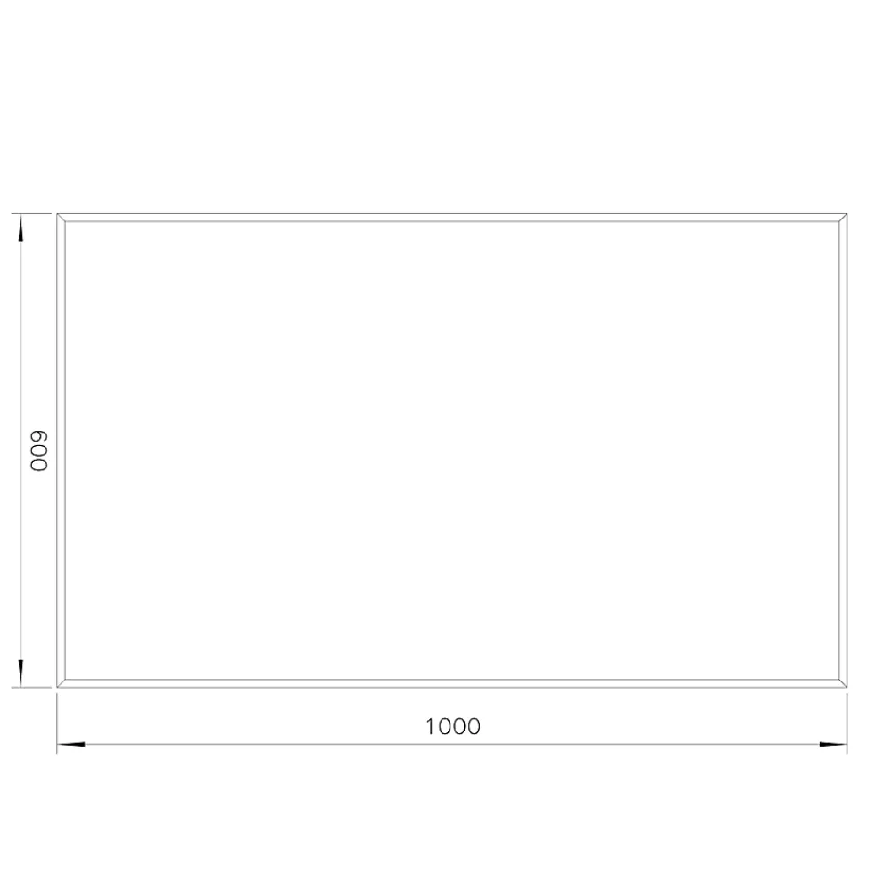 Miroir Simple| Miroir salle de bains rectangulaire 100X60 cm Wapta argent
