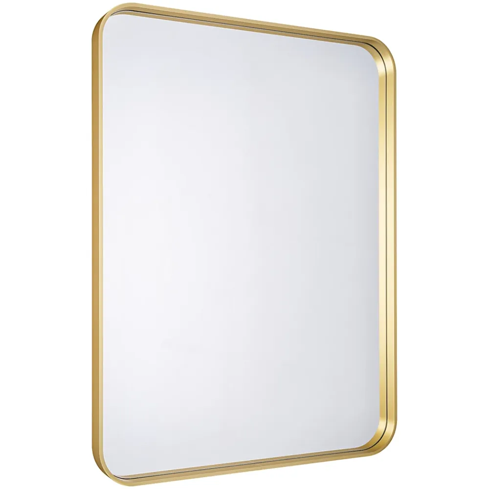 Miroir Simple|GoodHome Miroir salle de bains rectangulaire 80x60 cm Tisa doré