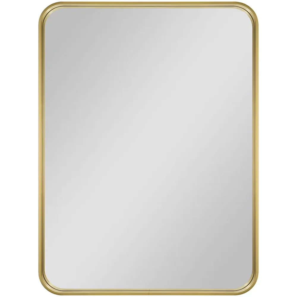 Miroir Simple|GoodHome Miroir salle de bains rectangulaire 80x60 cm Tisa doré