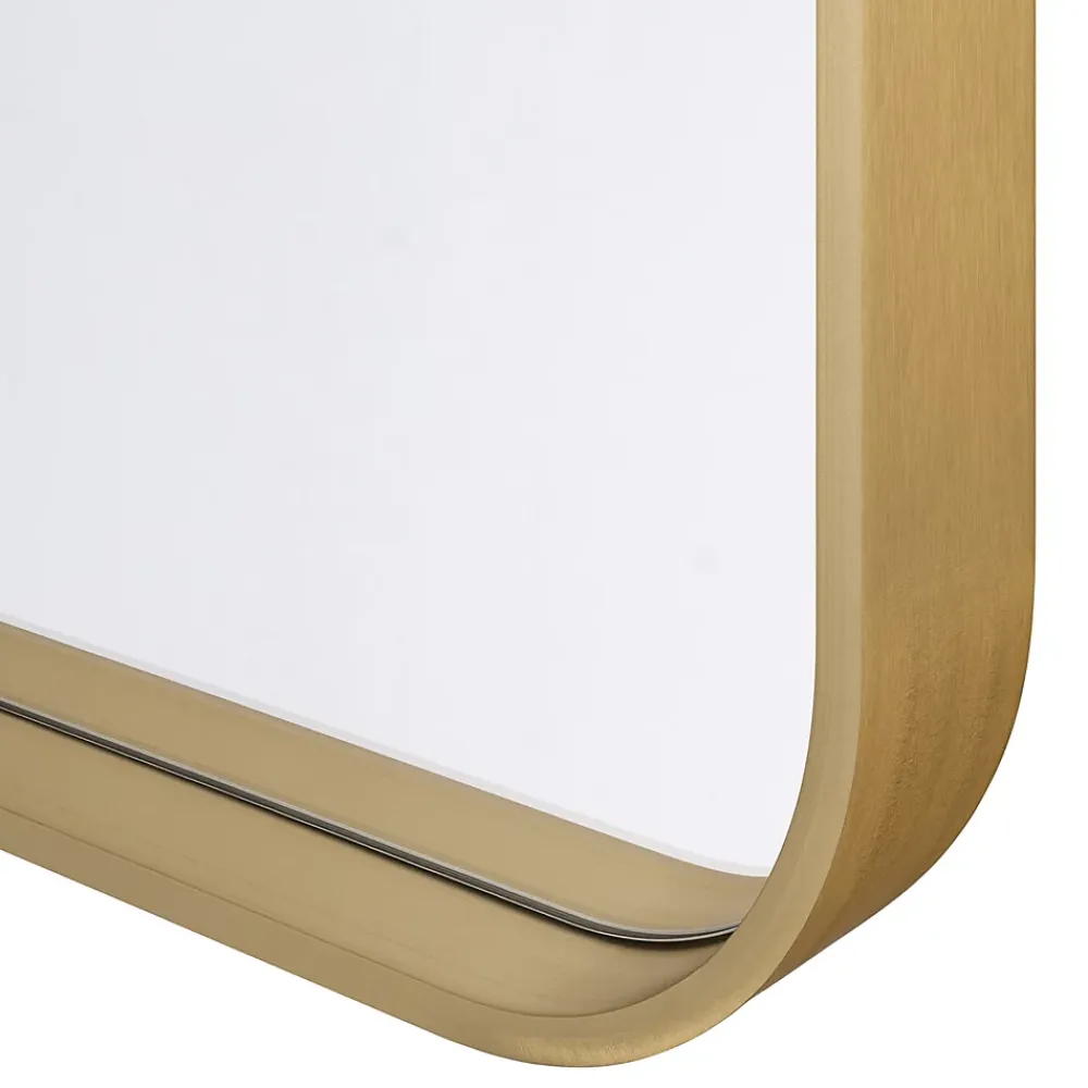 Miroir Simple|GoodHome Miroir salle de bains rectangulaire 80x60 cm Tisa doré