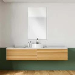 GoodHome Miroir salle de bains rectangulaire 50 x 90 cm argent, Imandra