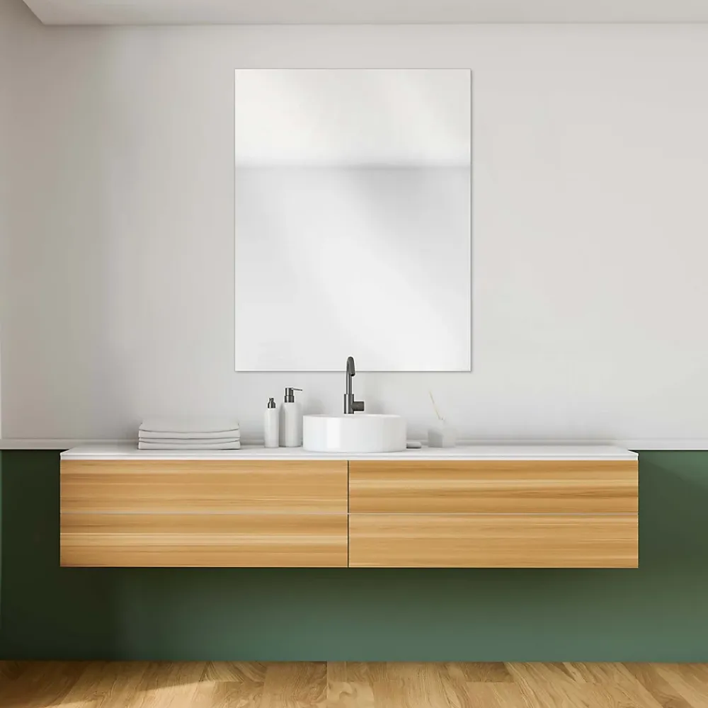 Miroir Simple|GoodHome Miroir salle de bains rectangulaire 60 x 90 cm argent, Imandra