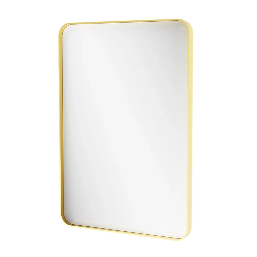 Miroir Simple|GoodHome Miroir salle de bains rectangulaire 100x70 cm, doré, Tisa