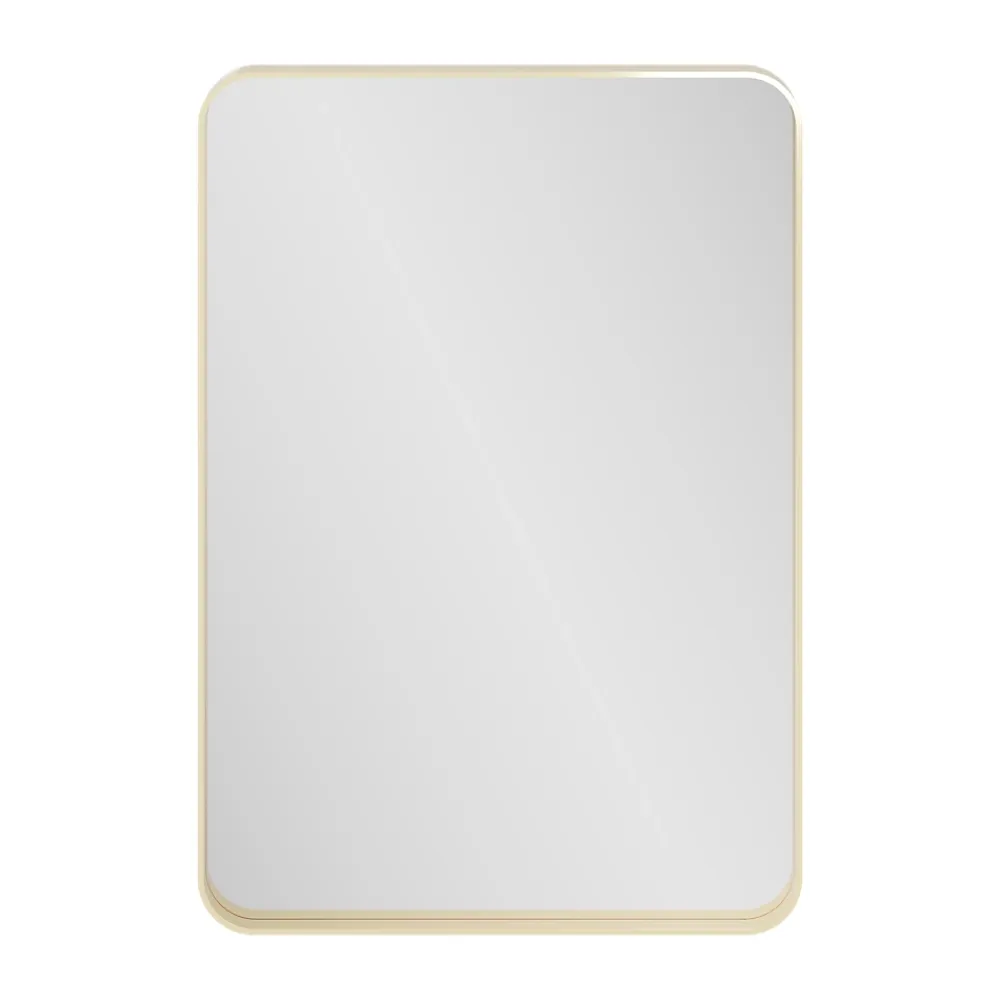 Miroir Simple|GoodHome Miroir salle de bains rectangulaire 100x70 cm, doré, Tisa