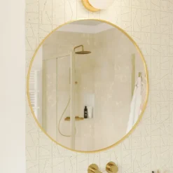GoodHome Miroir salle de bains rond Ø100 cm, doré, Tisa