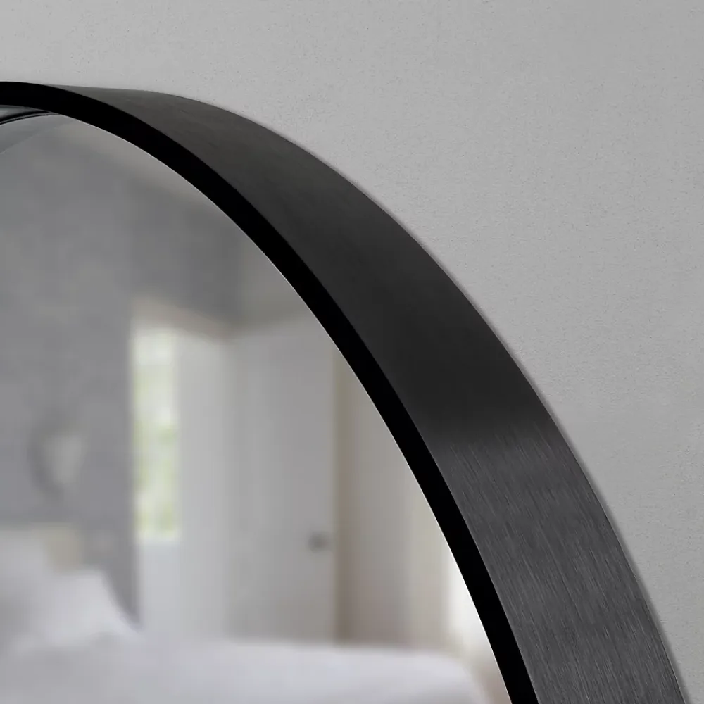 GoodHome Miroir salle de bains rond diamètre 80 cm Tisa noir