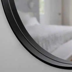 GoodHome Miroir salle de bains rond diamètre 80 cm Tisa noir