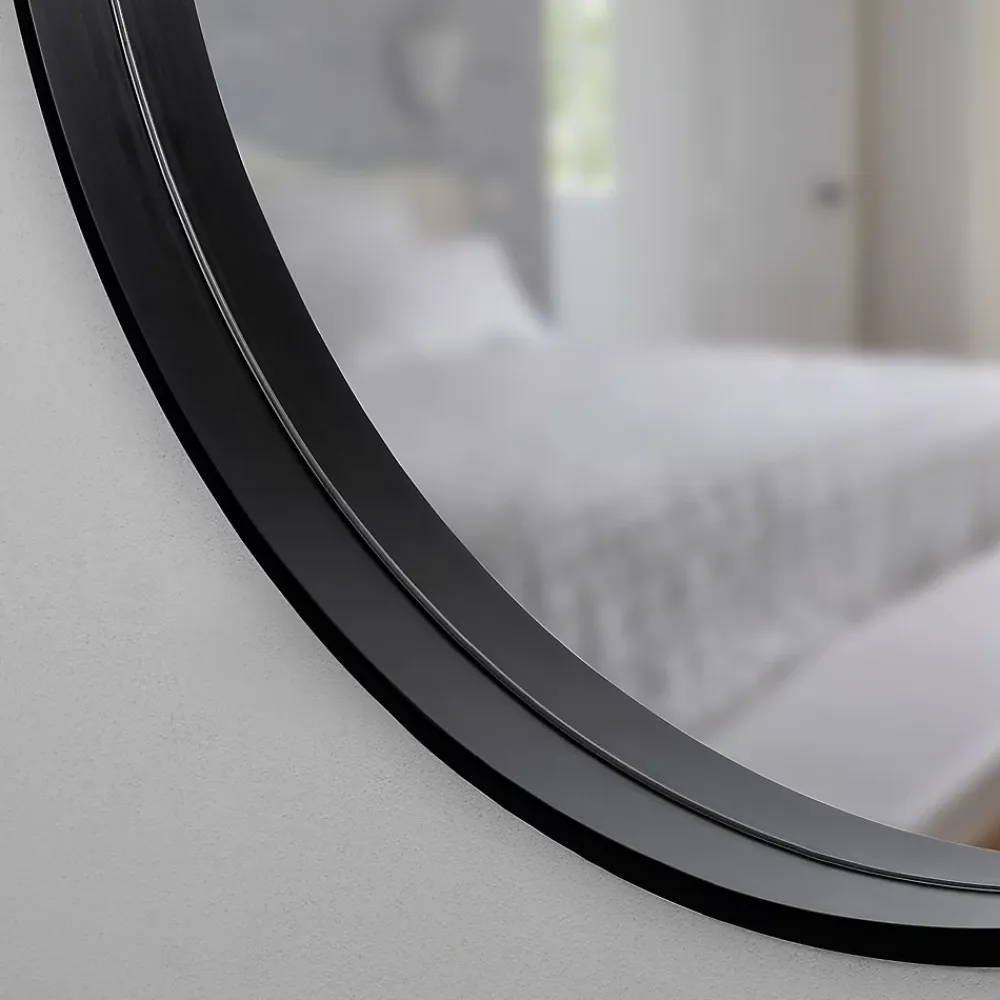 GoodHome Miroir salle de bains rond diamètre 80 cm Tisa noir