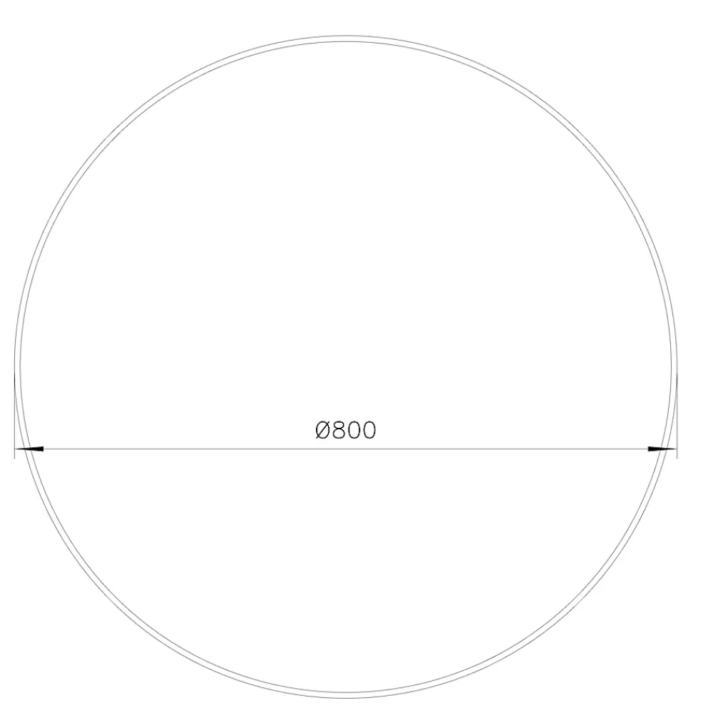 GoodHome Miroir salle de bains rond diamètre 80 cm Tisa noir