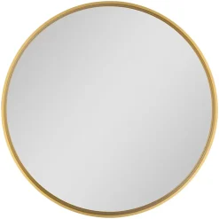 Miroir Simple|GoodHome Miroir salle de bains rond diamètre 60 cm Tisa doré