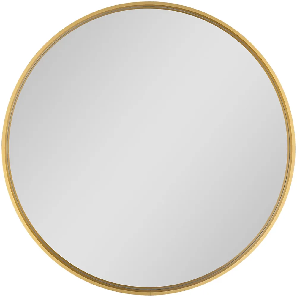Miroir Simple|GoodHome Miroir salle de bains rond diamètre 60 cm Tisa doré