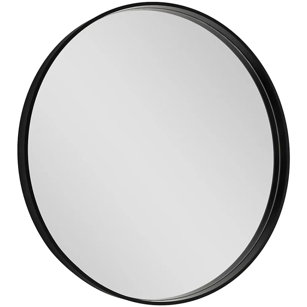 Miroir Simple|GoodHome Miroir salle de bains rond diamètre 60 cm Tisa noir