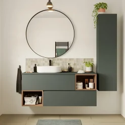Miroir Simple|GoodHome Miroir salle de bains rond Ø100 cm, noir, Tisa