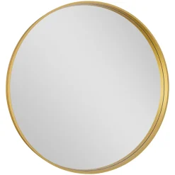 Miroir Simple|GoodHome Miroir salle de bains rond diamètre 80 cm Tisa doré