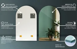 Tulup Miroir Semi-Ovale 45 x 80 cm Design moderne mural