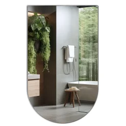 Miroir Simple|Tulup Miroir Semi-Ovale 40 x 70 cm Style premium pour le salon