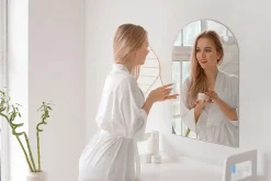 Miroir Simple|Tulup Miroir Semi-Ovale 40 x 70 cm Style premium pour le salon