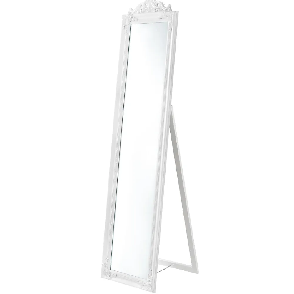 Helloshop26 Miroir sur pied inclinable 160 x blanc