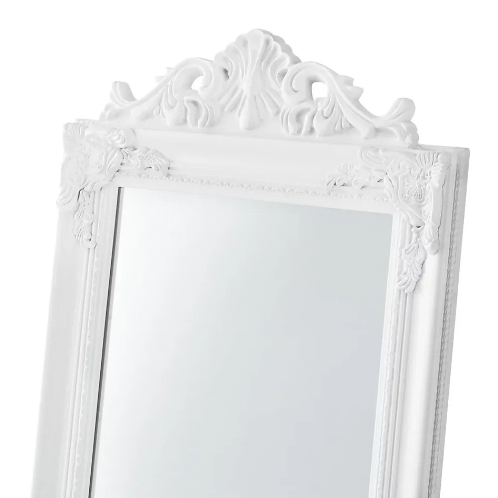 Helloshop26 Miroir sur pied inclinable 160 x blanc