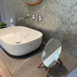 Spirella Miroir sur pied ovale Bois ALESIA Bois d'acacia