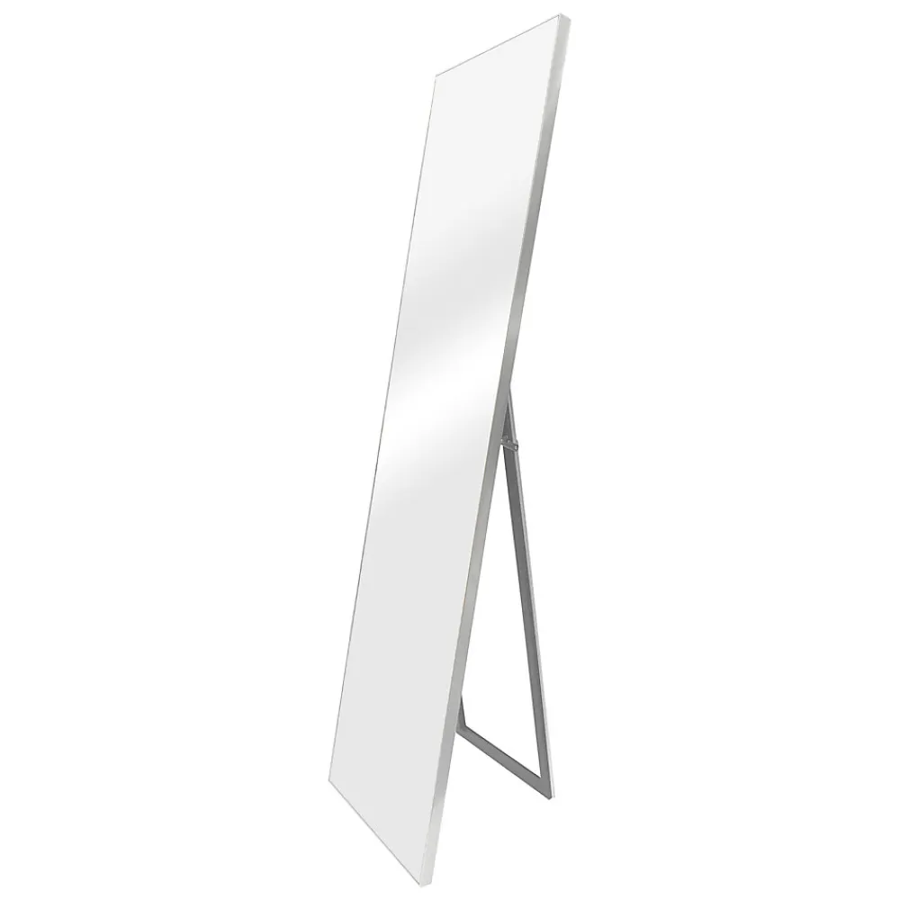 Helloshop26 Miroir sur pied psyche inclinable 150 argente