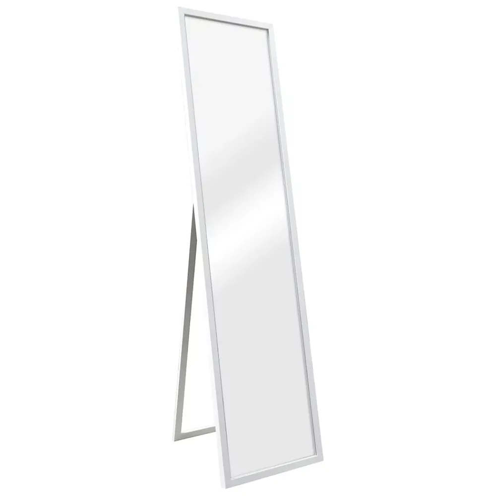 Helloshop26 Miroir sur pied psyche inclinable 150 blanc