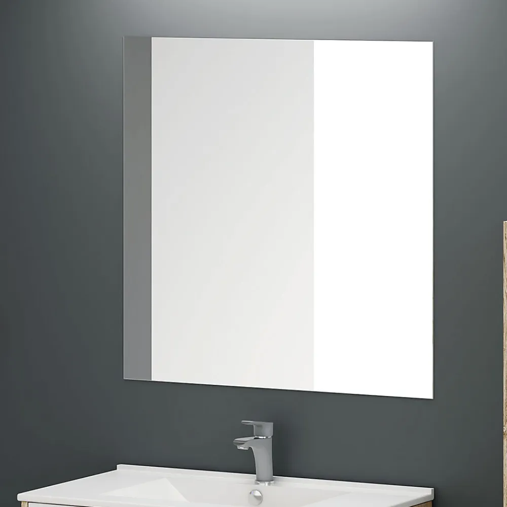 Kibath Miroir suspendu rectangulaire NEU, 80 cm x 60 cm, finition brillante