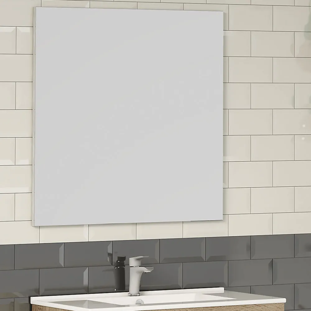 Miroir Simple|Kibath Miroir suspendu rectangulaire NEU, 80 cm x 70 cm, finition brillante