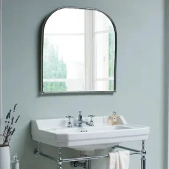 Cuisissimo Miroir vintage arche incurvé chromé CHLOÉ l 70 x H 70 cm