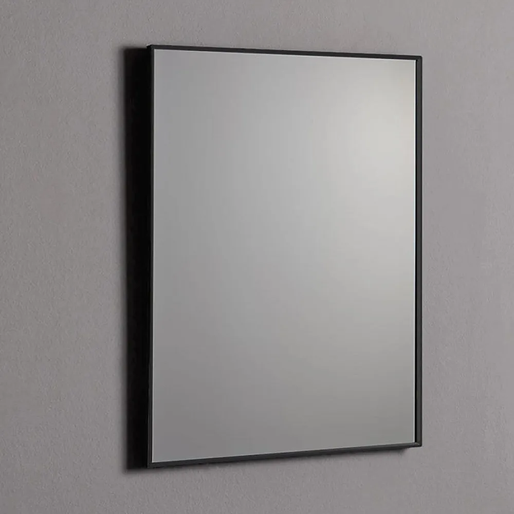 Miroir Grossissant|Kiamami Valentina Miroir 60X80 Avec Bord Noir Mat Réversible