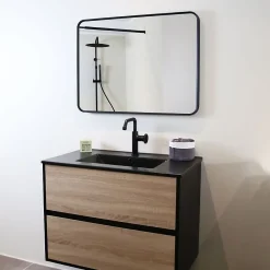 Essebagno Miroir 80x60 noir mat Indus