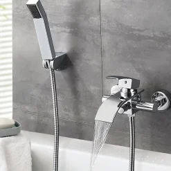 Robinet De Baignoire|Auralum Max Mitigeur baignoire avec douchette Salle de Bain Robinet de baignoire Douchette Chrome