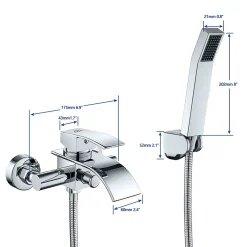 Robinet De Baignoire|Auralum Max Mitigeur baignoire avec douchette Salle de Bain Robinet de baignoire Douchette Chrome