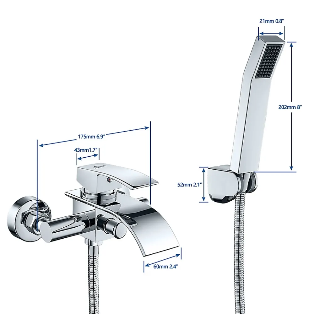 Robinet De Baignoire|Auralum Max Mitigeur baignoire avec douchette Salle de Bain Robinet de baignoire Douchette Chrome