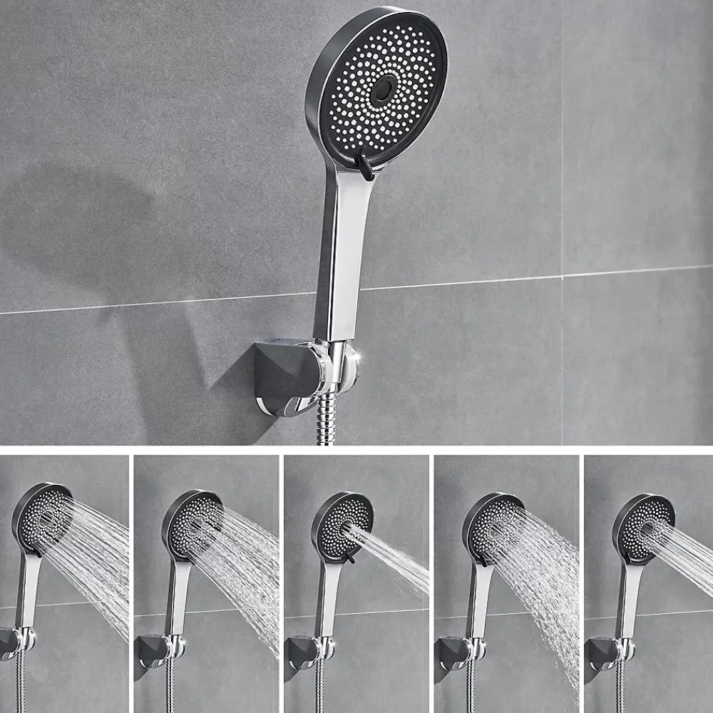 Robinet De Baignoire|Auralum Max Mitigeur baignoire avec douchette Salle de Bain Robinet de baignoire avec 5 Fonctions Douchette Chrome