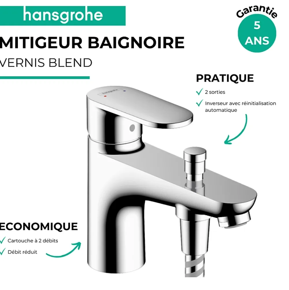 Hansgrohe Mitigeur baignoire mécanique Vernis Blend C2 chromé