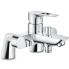 Robinet De Baignoire|Grohe Mitigeur baignoire monocommande Start Loop chromé + Colonnettes Luxe chromé