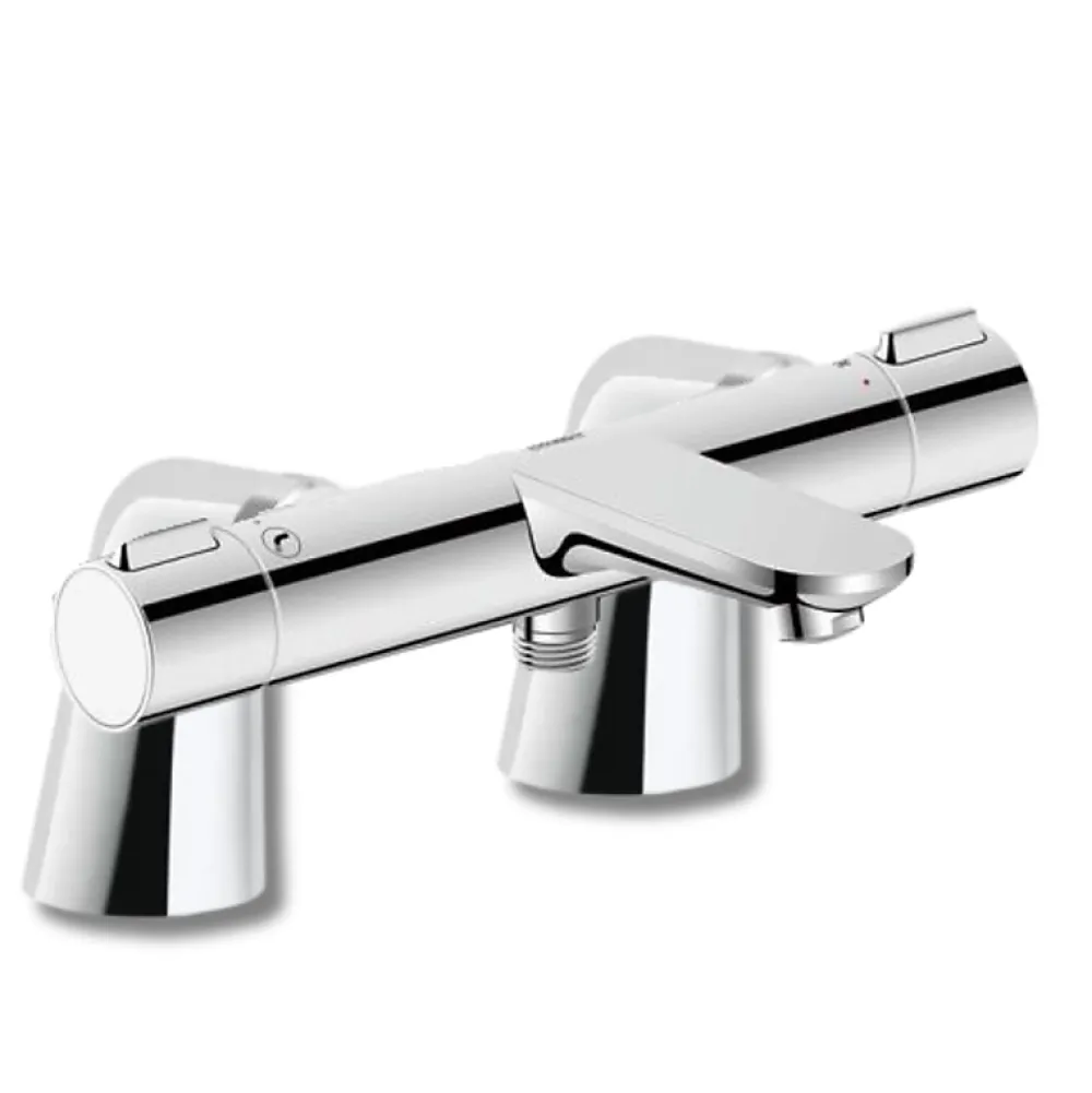 Duravit Mitigeur baignoire thermostatique Wave chromé brillant avec colonnettes