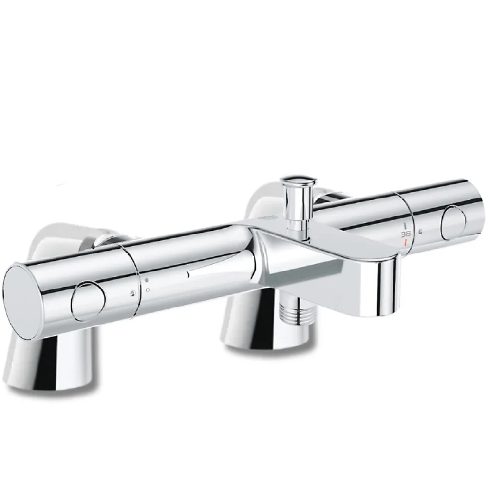 Grohe Mitigeur baignoire thermostatique Precision Get + Colonnettes Luxe chromé
