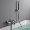 Robinet De Baignoire|Imex Products Mitigeur baignoiredouche thermostatique nickel brosse en laiton et zamak