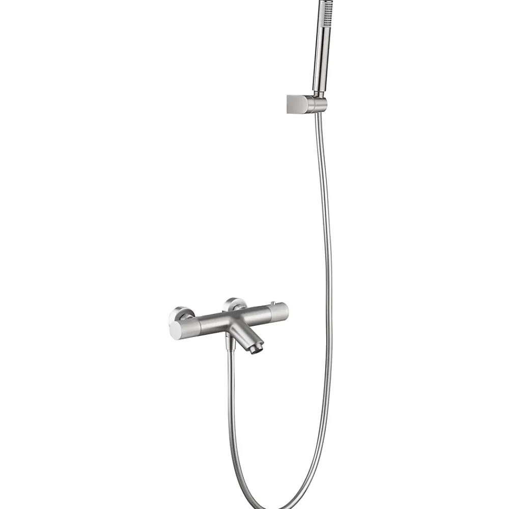 Robinet De Baignoire|Imex Products Mitigeur baignoiredouche thermostatique nickel brosse en laiton et zamak