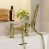 Robinet De Baignoire|GoodHome Mitigeur bain douche + douchette, laiton doré, Owens